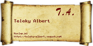 Teleky Albert névjegykártya